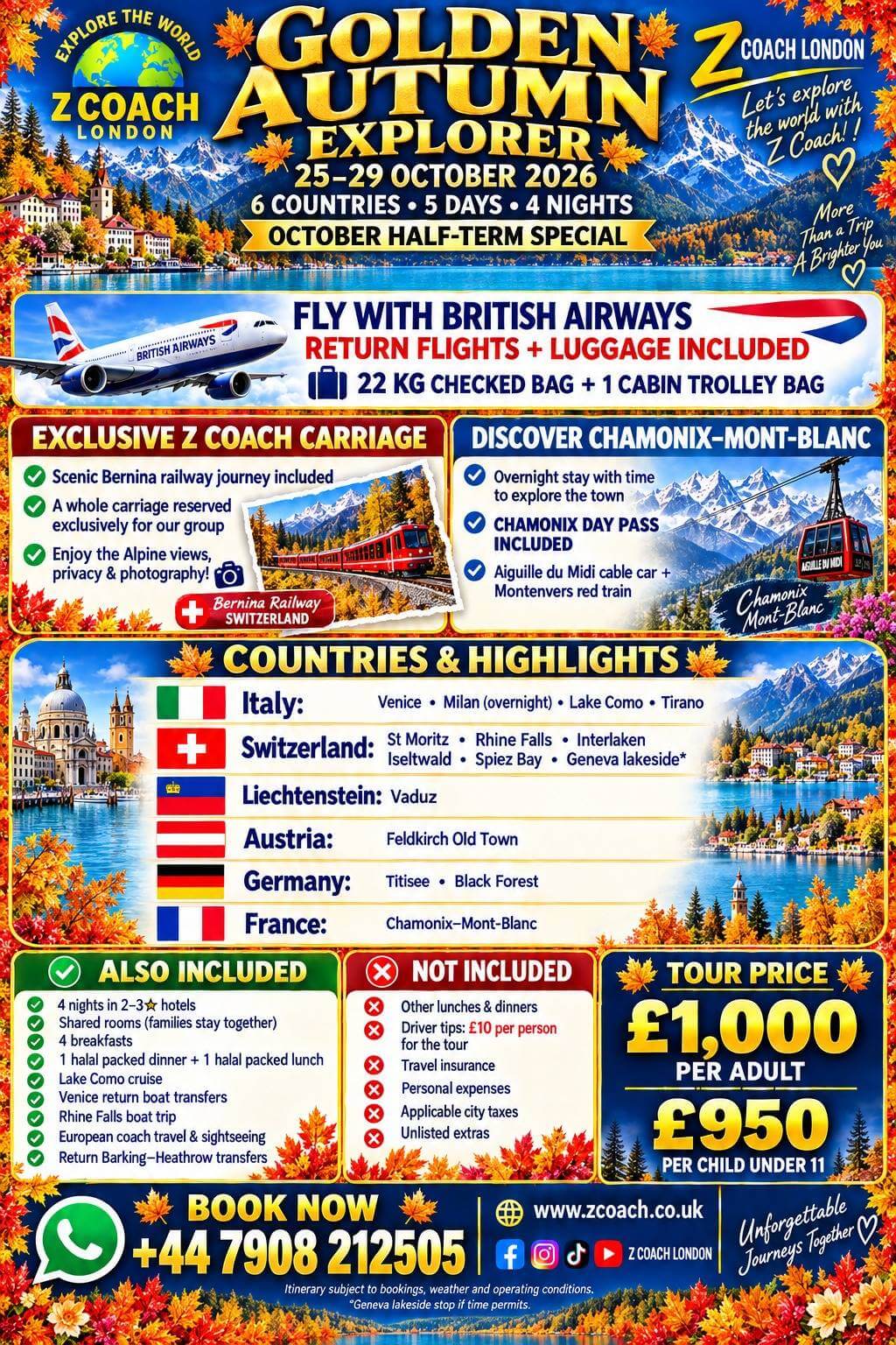 Golden Autumn Explorer | Six Countries | Five Days | Four Nights | 25 - 29 October, 2026