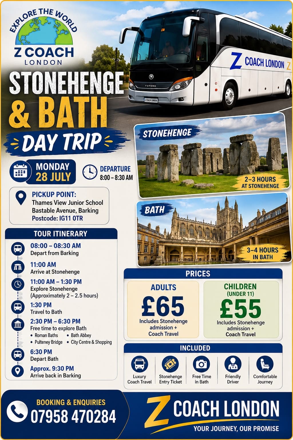 Stonehenge & Bath Day Trip | 28 July, 2026