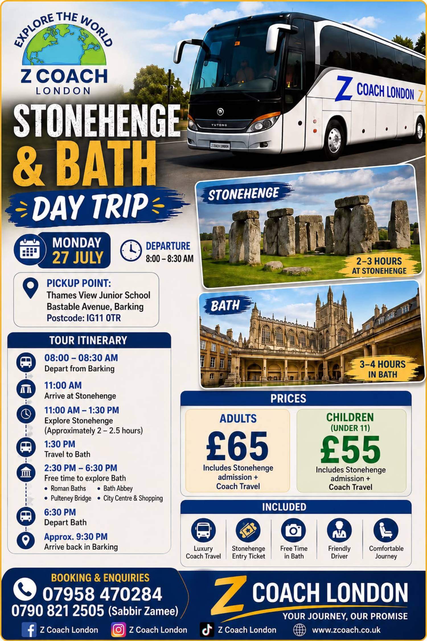 Stonehenge & Bath Day Trip | 27 July, 2026
